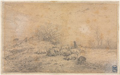 Troupeau de cochons, vers 1845 - Charles Emile Jacque