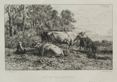 Vaches hollandaises - Charles Emile Jacque
