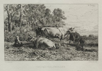 Vaches hollandaises - Charles Emile Jacque