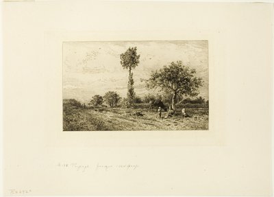 Paysage avec route sinueuse - Charles Emile Jacque