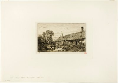 Paysage avec maison de paysan - Charles Emile Jacque