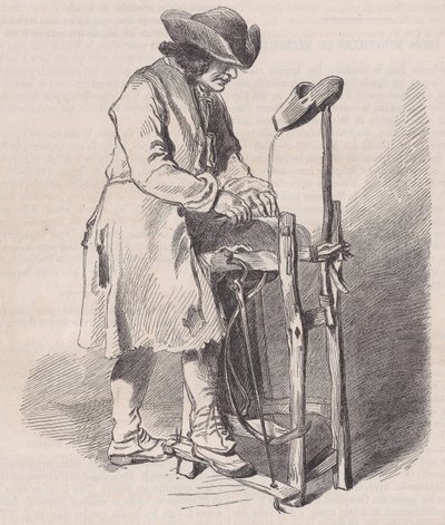 Musée du Louvre, collection des dessins, Le Remouleur, par Watteau, du Magasin Pitto..., vers 1852 - Charles Emile Jacque
