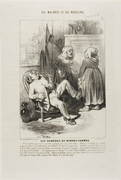 Remèdes de vieilles dames (planche 6) - Charles Emile Jacque