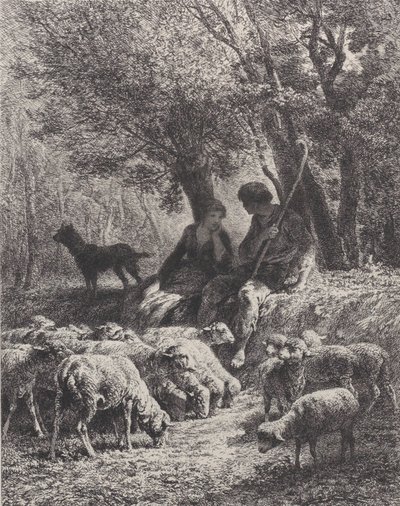 Scène pastorale - Charles Emile Jacque
