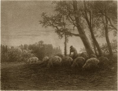 Crépuscule poétique - Charles Emile Jacque