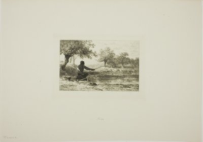 Pêche à la ligne - Charles Emile Jacque