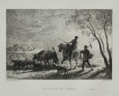 Retour des champs - Charles Emile Jacque
