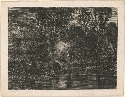Rivage de nuit - Charles Emile Jacque