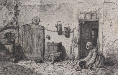 Femme de ménage - Charles Emile Jacque
