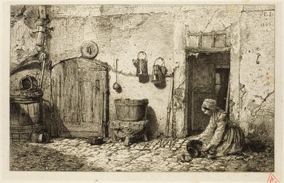 Servante de cuisine - Charles Emile Jacque