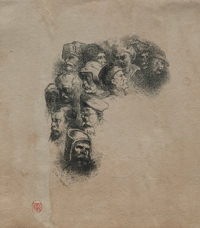 Étude de têtes - Charles Emile Jacque