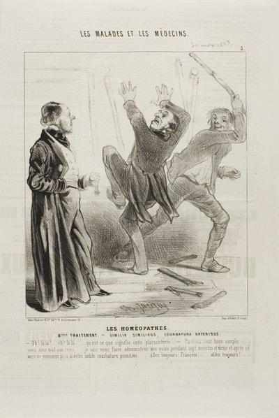Les homéopathes : Deuxième traitement (planche 5) - Charles Emile Jacque