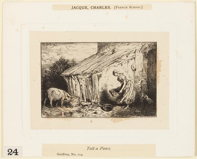 Toit à porcs - Charles Emile Jacque