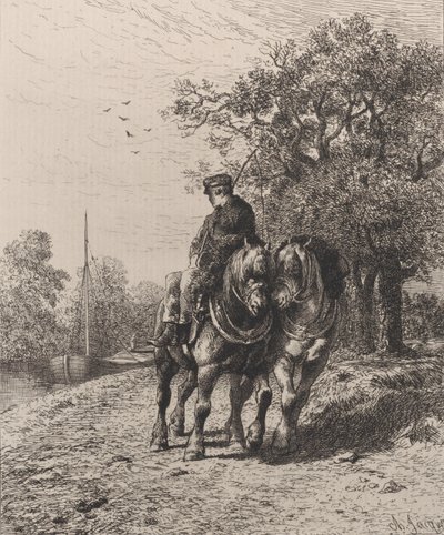 Chemin de halage, 1864 - Charles Emile Jacque
