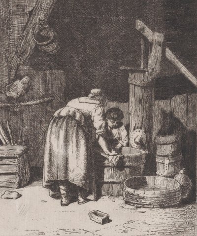 Femmes lavant, vers 1845-50 - Charles Emile Jacque