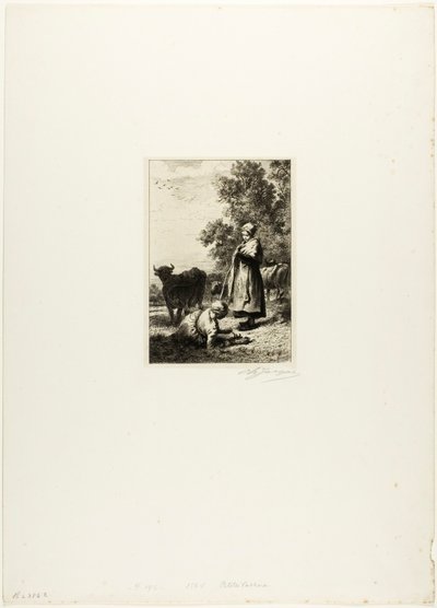 Jeunes vachers - Charles Emile Jacque