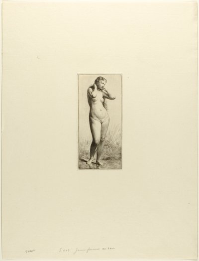 Jeune femme se baignant - Charles Emile Jacque