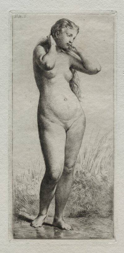 Jeune femme se baignant - Charles Emile Jacque
