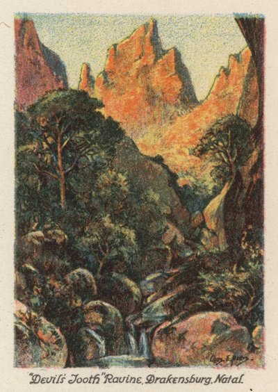 Afrique du Sud : "Dent du Diable," Ravin, Drakensberg, Natal - Charles Ernest Peers