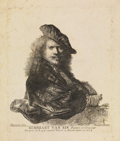 Autoportrait appuyé sur un rebord de pierre - Charles Errard