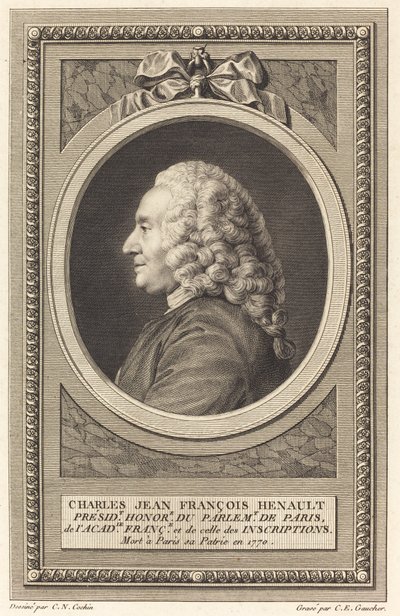 Charles Jean François Henault - Charles Etienne Gaucher after Charles Nicolas Cochin II