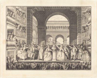 Le couronnement de Voltaire - Charles Etienne Gaucher after Jean Michel Moreau