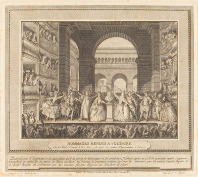 Couronnement de Voltaire - Charles Etienne Gaucher after Jean Michel Moreau