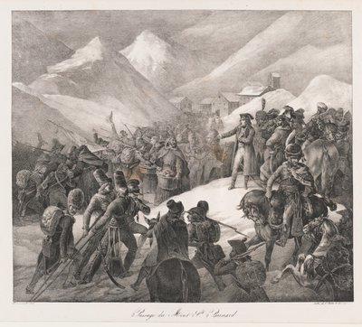 Traversée du mont St. Bernard, début du 19e siècle - Charles Etienne Pierre Motte