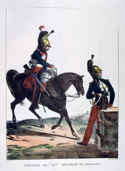 Uniforme du 12e Régiment de Dragons, France, 1823 - Charles Etienne Pierre Motte