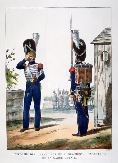 Uniformes des grenadiers de la garde royale française, 1823 - Charles Etienne Pierre Motte