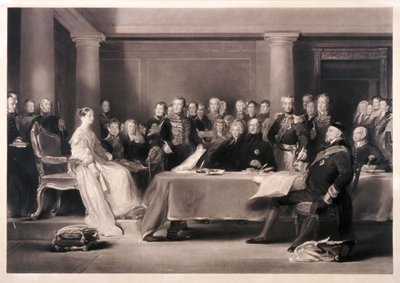 La reine Victoria présidant le conseil lors de son accession au trône, 1846 - Charles Fox