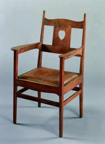 Chaise de salle à manger avec accoudoirs et siège amovible, vers 1902 - Charles Francis Annesley Voysey