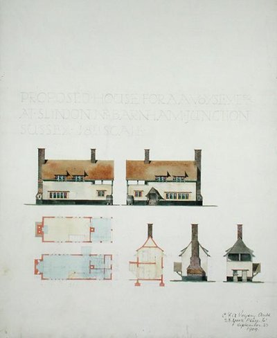 Maison proposée pour A.A. Voysey Esq. à Slindon près de Barnham Junction, Sussex - Charles Francis Annesley Voysey