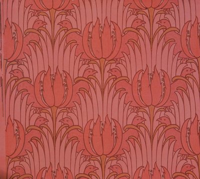 Papier peint conçu par Voysey, victorien - Charles Francis Annesley Voysey
