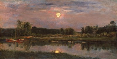Paysage fluvial au clair de lune, c.1855 - Charles Francois Daubigny