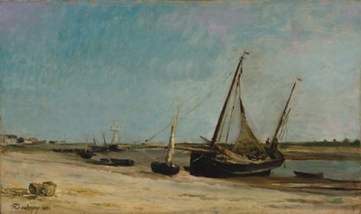 Bateaux sur la côte à Étaples - Charles Francois Daubigny
