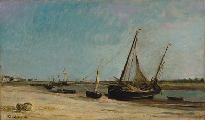 Bateaux sur la côte à Étaples, 1871 - Charles Francois Daubigny