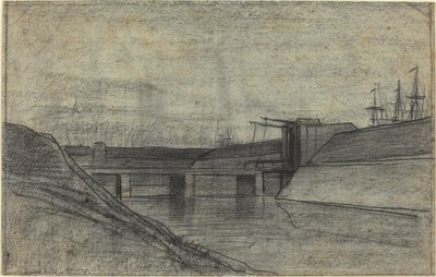 Pont sur un estuaire - Charles Francois Daubigny