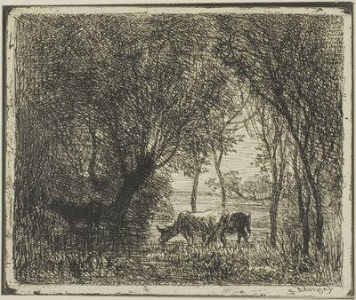 Vaches dans un bois - Charles Francois Daubigny