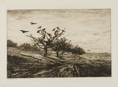 Corbeaux dans un arbre - Charles Francois Daubigny