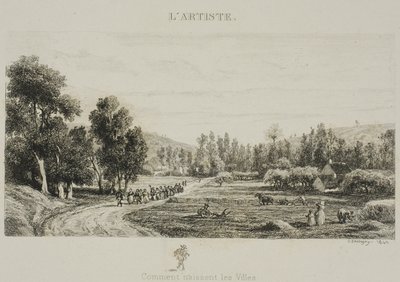 Comment naissent les villes (Mariage au village) - Charles Francois Daubigny