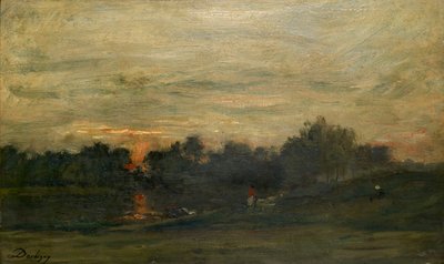 Paysage : Coucher de soleil, milieu du XIXe siècle - Charles Francois Daubigny