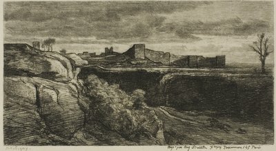 Ruines du château de Crémieux (Isère) - Charles Francois Daubigny