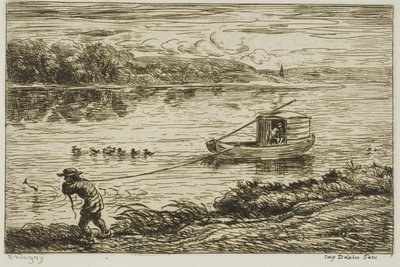 Garçon de navire tirant sur la corde (Hauling on the Rope) - Charles Francois Daubigny