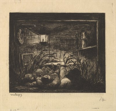 Dormir à bord du bateau, 1861 - Charles Francois Daubigny