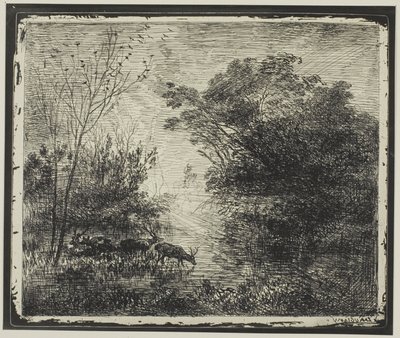 Cerfs - Charles Francois Daubigny
