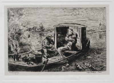 Le Voyage en Bateau : Festin ou Déjeuner sur le Bateau - Charles Francois Daubigny
