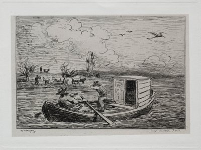 Le voyage en bateau : Le Mot de Cambronne La dispute, 1861 - Charles Francois Daubigny