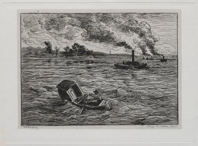 Le Voyage en Bateau : Les Bateaux à Vapeur ou Attention aux Vapeurs - Charles Francois Daubigny
