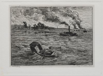 Le voyage en bateau : Les bateaux à vapeur ou Attention aux vapeurs, 1861 - Charles Francois Daubigny